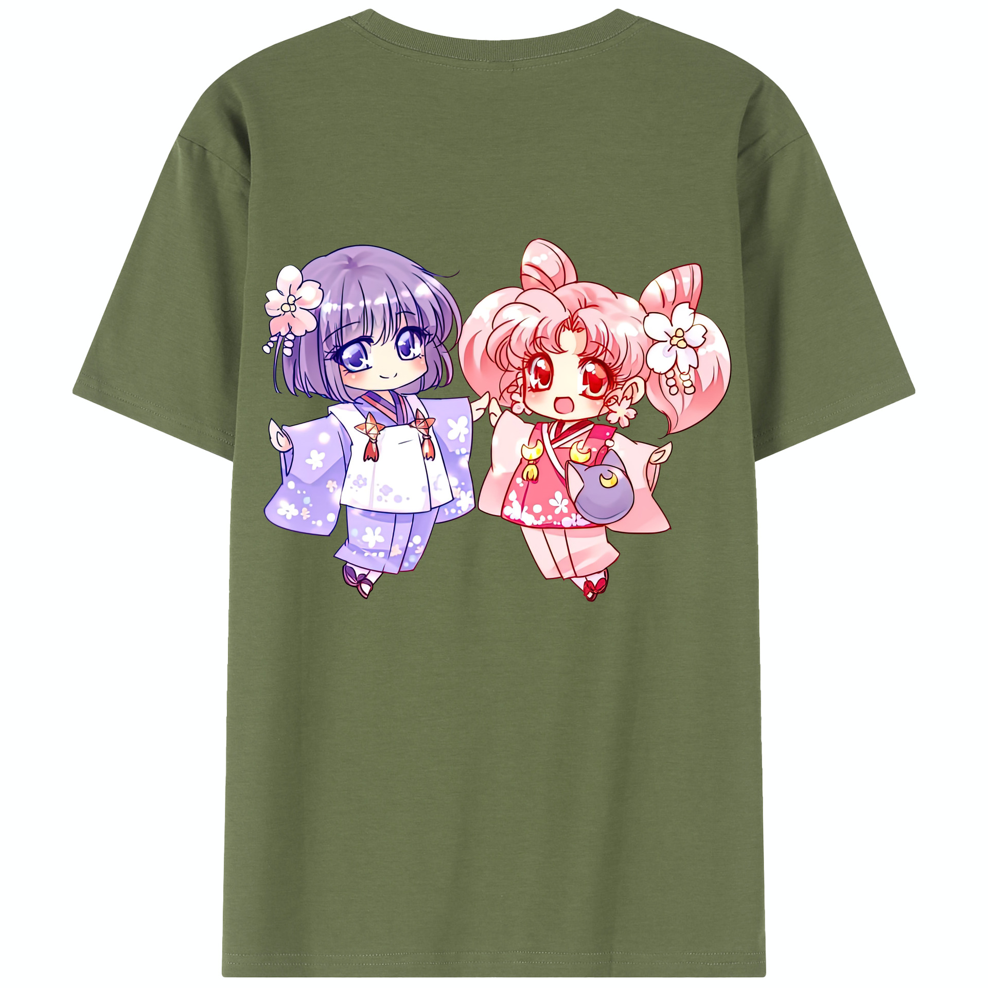 （画像用） 美少女戦士セーラームーン ちびうさ Sailor Moon Chibiusa Tsukino Usagi Small Lady Serenity 綿100％半袖Tシャツ（背面プリント）